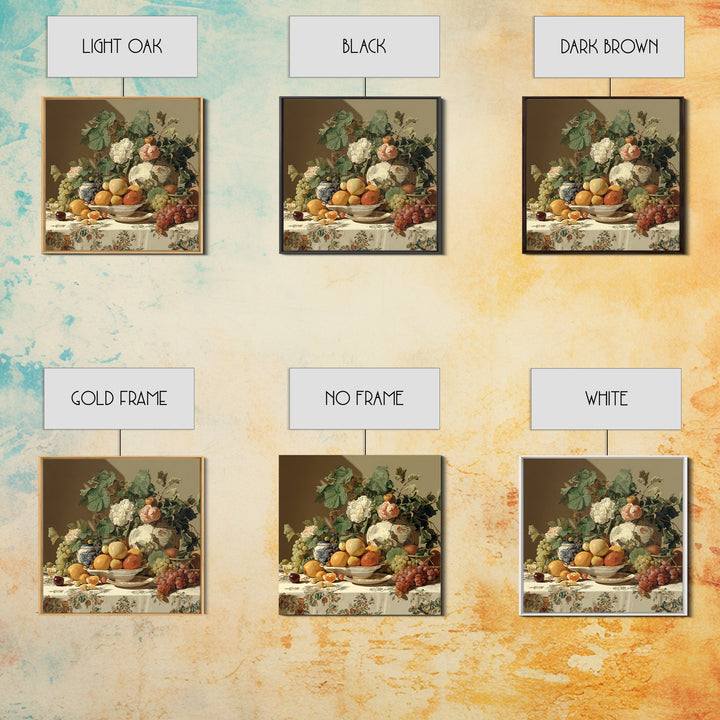 Rococo Fruit Feast Framed Canvas Print, Maximalist Art, Neutral Decor, Living Room Decor, Fine Art, Maximal, Home Decor, MAX-1x1-63