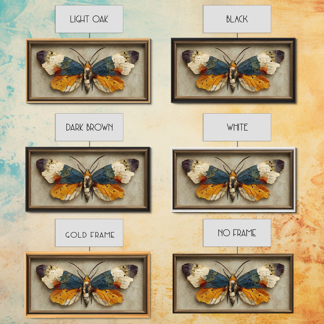 Framed Butterfly Collection Framed Canvas Print, Maximalist Art, Original Painting, Living Room Decor, Fine Art, Maximal, MAX-2x1-43