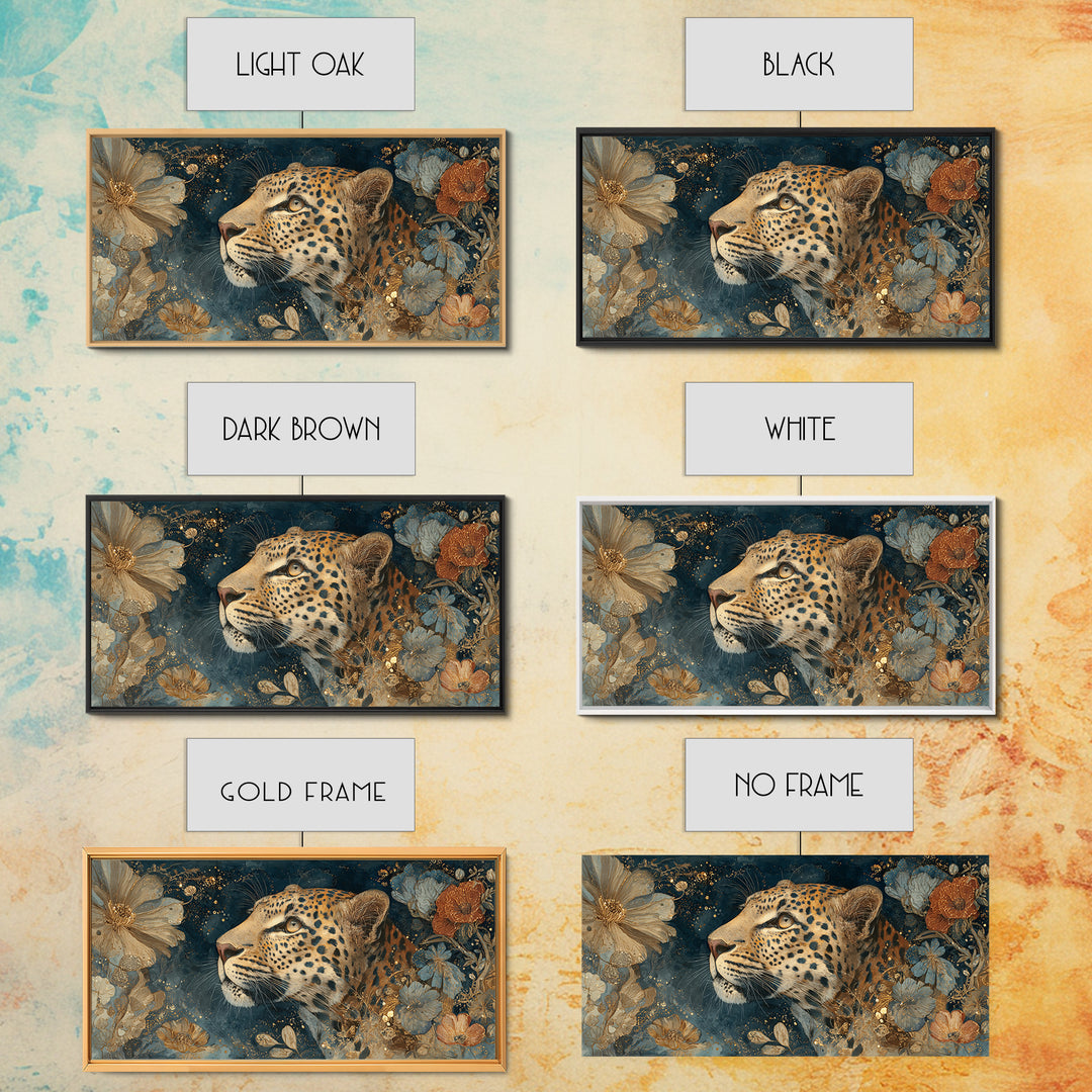 Rainbow Leopard Portrait Framed Canvas Print, Maximalist Art, Luxury Decor, Living Room Decor, Fine Art, Maximal, MAX-2x1-8