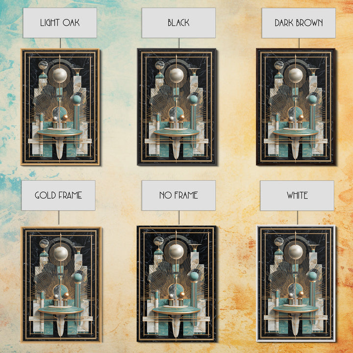 Surreal Room of Floating Objects as Decorative Framed Canvas Print, Maximalist Art, Abstract Art, Living Room Decor, Maximal, MAX-2x3-41