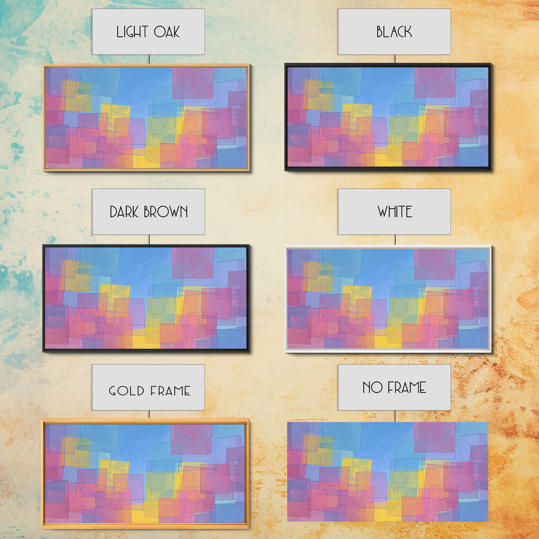 Pastel Color Block Squares Canvas Print, Bauhaus Geometric Wall Art, Modern Abstract Art Print, Pink Blue Nursery Decor Gift
