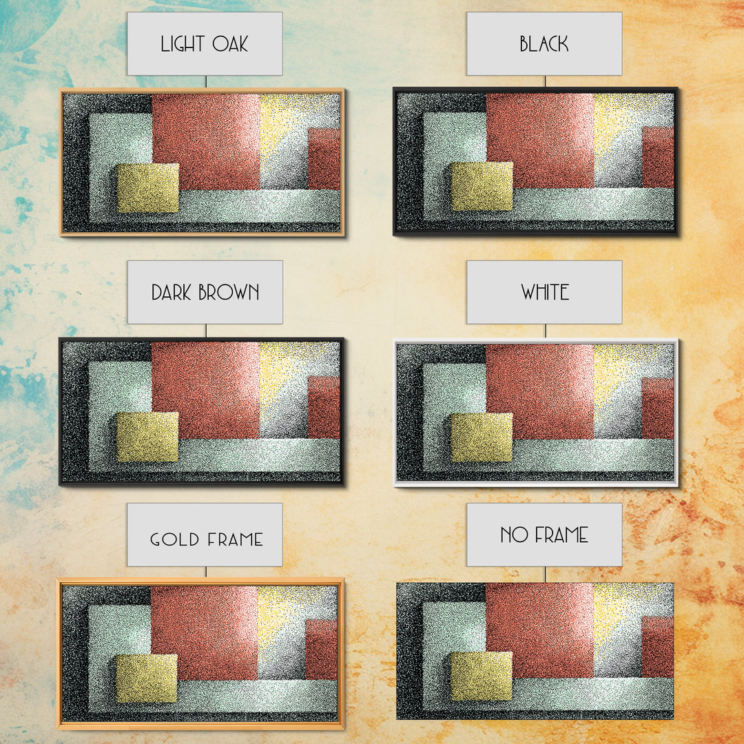 Textured Color Block Abstract Canvas Print, Mid Century Modern Wall Art, Geometric Shapes Poster, Retro Office Decor Print