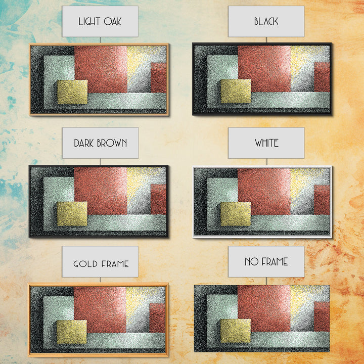 Textured Color Block Abstract Canvas Print, Mid Century Modern Wall Art, Geometric Shapes Poster, Retro Office Decor Print
