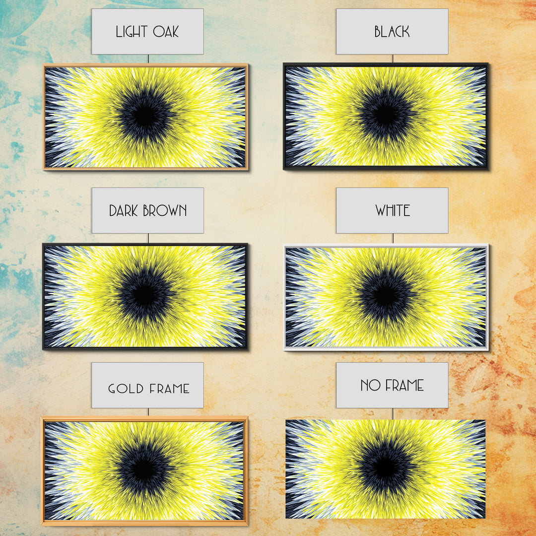Yellow Black Radial Sunburst Canvas Print, Op Art Wall Decor, Modern Abstract Art, Bold Graphic Home Office Statement Piece