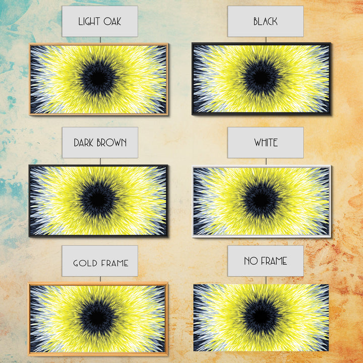 Yellow Black Radial Sunburst Canvas Print, Op Art Wall Decor, Modern Abstract Art, Bold Graphic Home Office Statement Piece