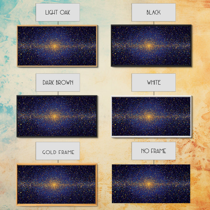 Golden Galaxy Vortex Of Stars Canvas Print, Abstract Space Wall Art, Mid Century Modern Decor, Cosmic Poster Print, Home Office Decor