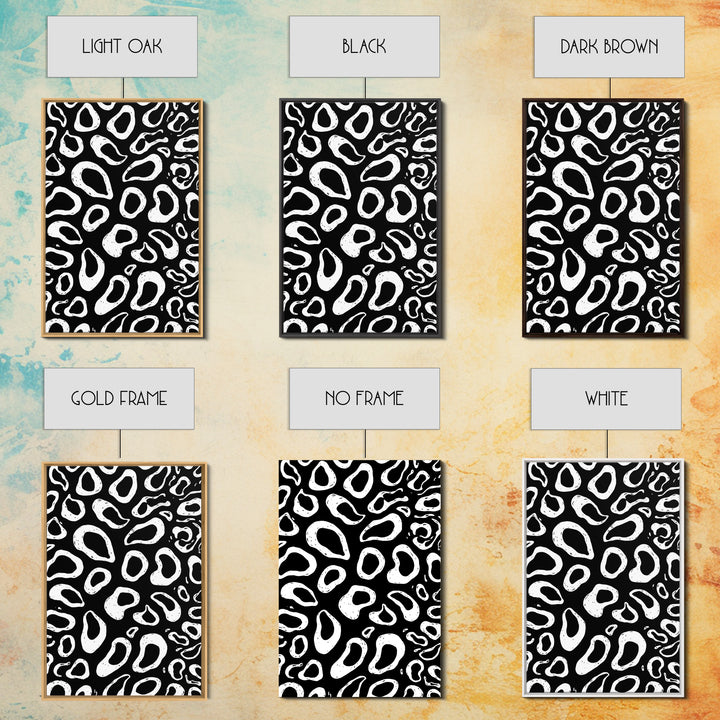 Black And White Organic Pebble Pattern Wall Art, Minimalist Abstract Poster, Retro Modern Decor, Bold Shape Art Print Gift
