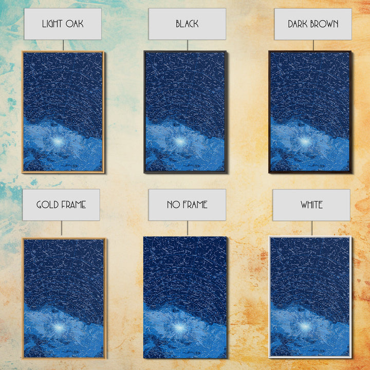 Blue Constellation Star Map Wall Art, Celestial Astronomy Poster, Space Abstract Art, Modern Digital Print, Office Decor
