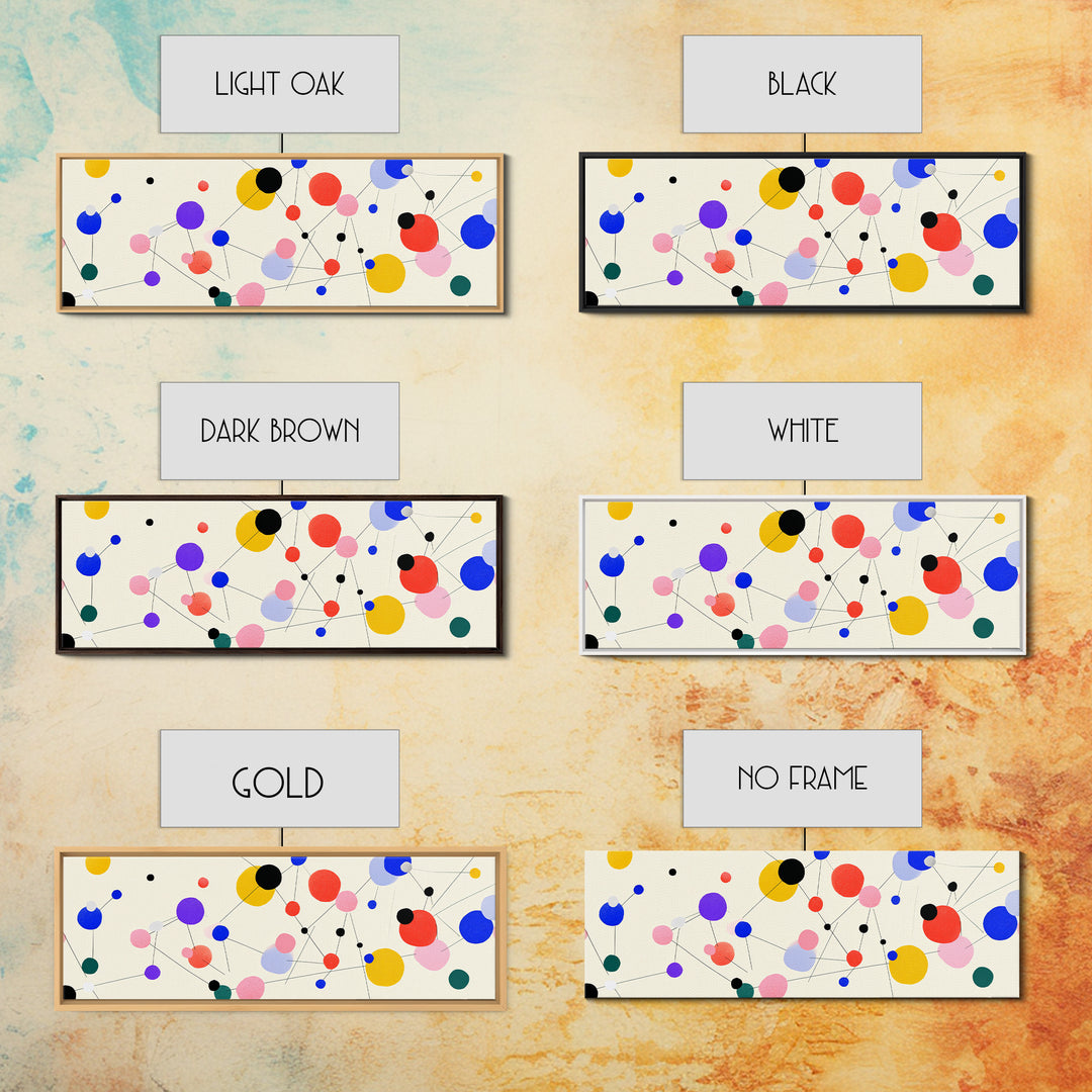 Colorful Atomic Dots And Connected Lines Wall Art, Midcentury Modern Art, Geometric Abstract Print, Retro Modern Decor Poster