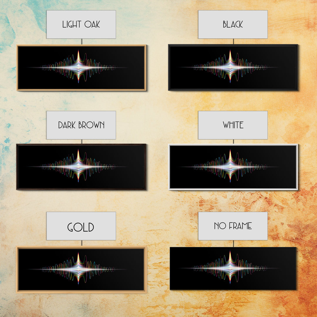Prismatic Light Waveform Wall Art, Modern Digital Art Print, Abstract Sound Wave Poster, Futuristic Home Office Wall Decor