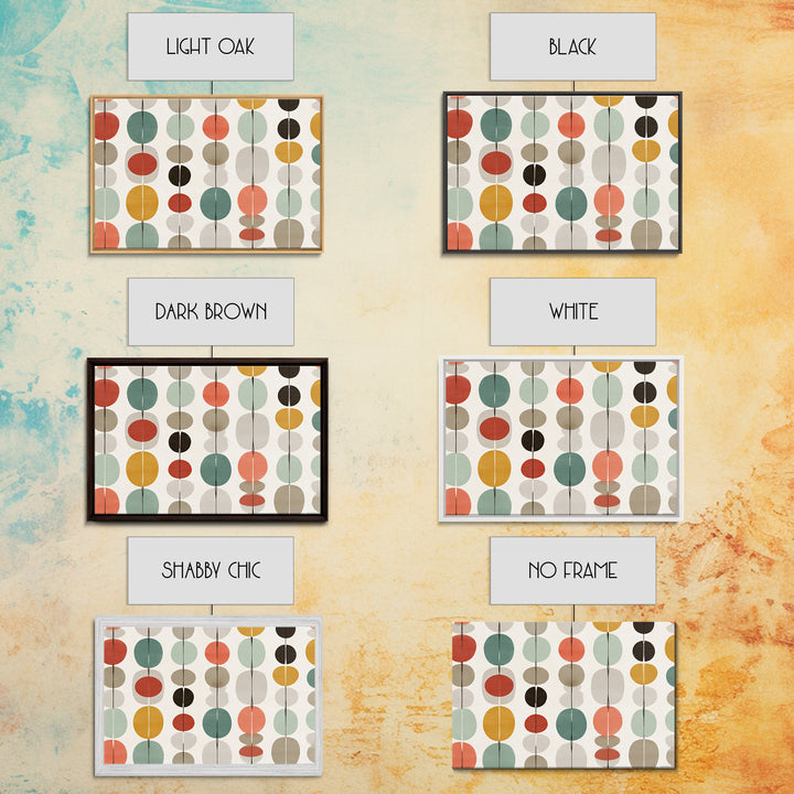 Pastel Circle Garland Pattern Canvas Print, Midcentury Modern Art, Geometric Wall Art, MCM Wall Decor, Retro Home Decor Print