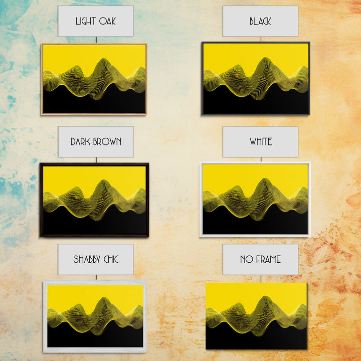 Yellow Black Waveform Wall Art, Minimalist Abstract Canvas Print, Modern Geometric Art, Office Decor, Statement Wall Decor