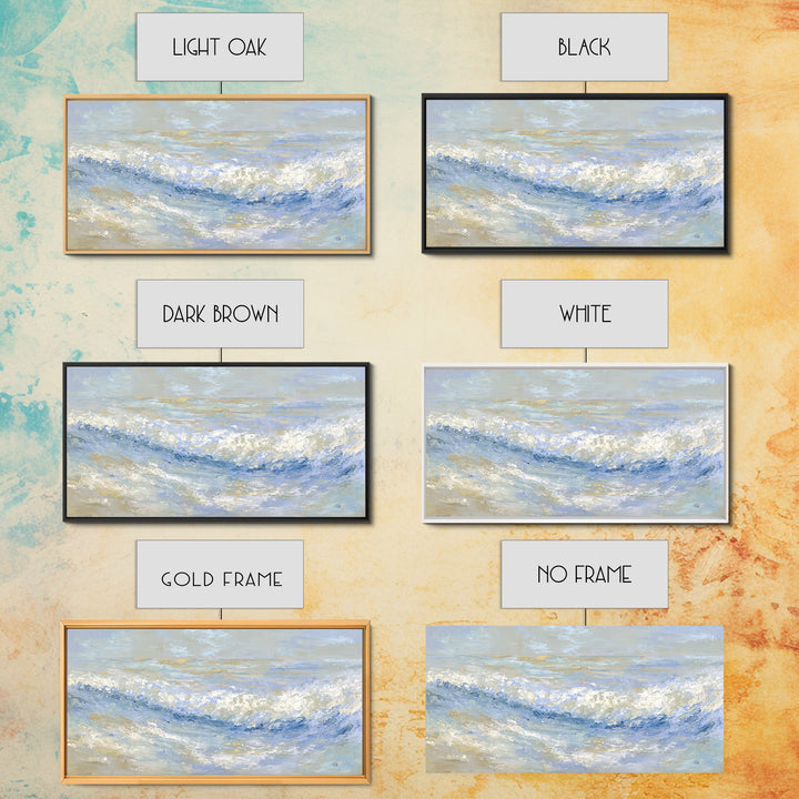 Abstract Breath Waves Framed Canvas Print, Meditation Art, Digital Wall Art, Living Room Decor, Stillness, Gallery Wall Art, MED-2x1-50
