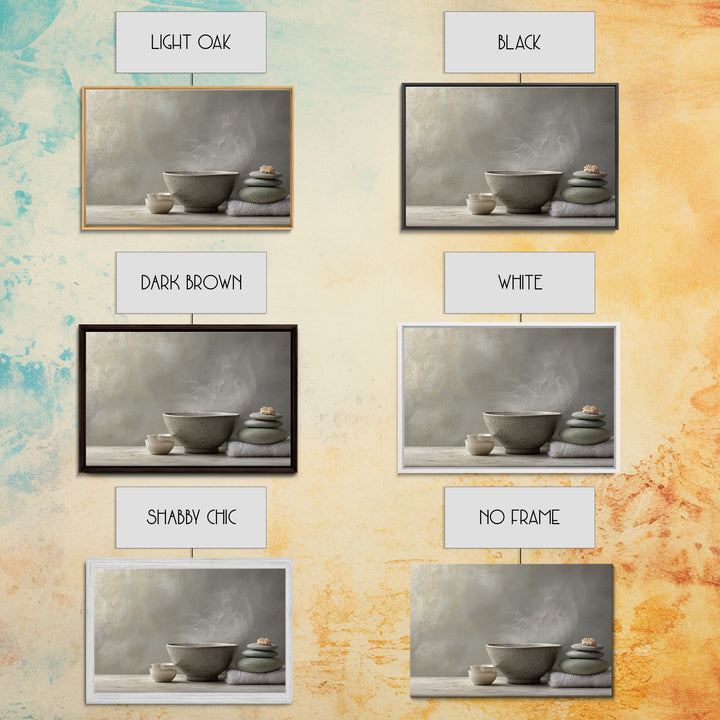 Tea Bowl and Steam Canvas Print, Meditation Art, Neutral Decor, Living Room Decor, Fine Art, Stillness, Home Decor, Wall Decor, MED-3x2-49