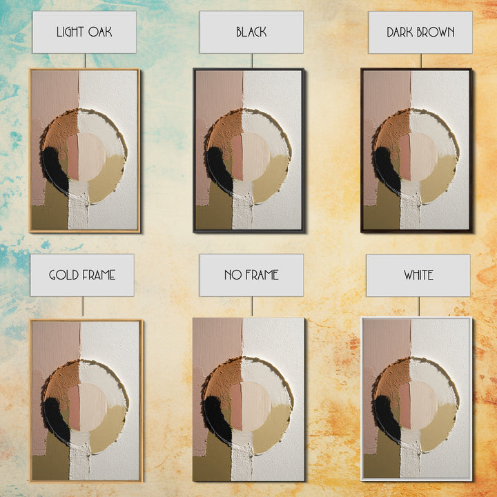 Single Brushstroke Circle Framed Canvas Print, Minimalist Art, Minimalist Decor, Living Room Decor, Fine Art, Minimal, MIN-2x3-30