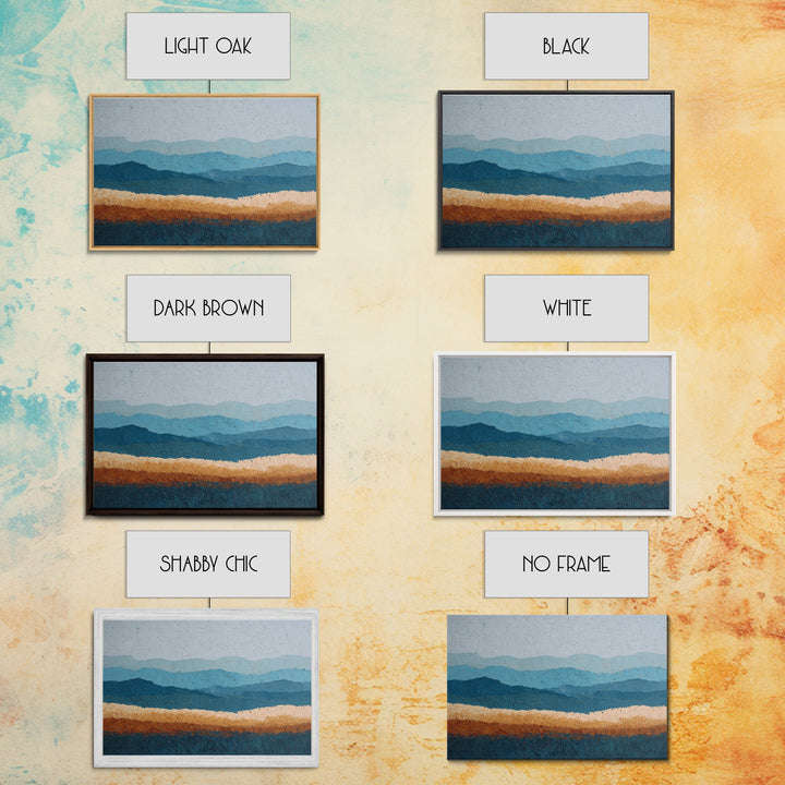 Simple Blue Horizon Framed Canvas Print, Minimalist Art, Modern Art, Living Room Decor, Fine Art, Minimal, Minimalist Decor, MIN-3x2-82