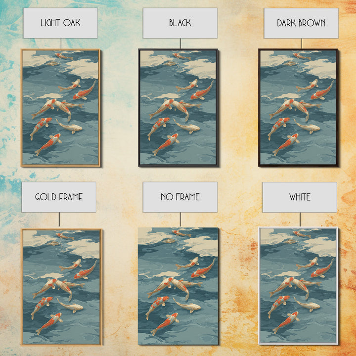 Koi Like Marine Fish Framed Canvas Print, Marine Life Art, Coastal Art, Living Room Decor, Fine Art, Marine, Ocean Prints, MLA-2x3-24