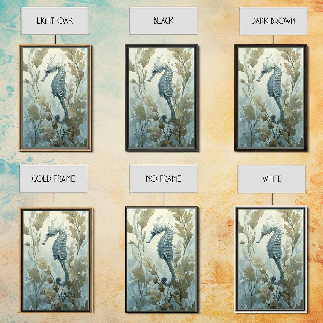 Sea Dragon Drifting Among Kelp Framed Canvas Print, Marine Life Art, Home Decor, Living Room Decor, Fine Art, Marine, MLA-2x3-25