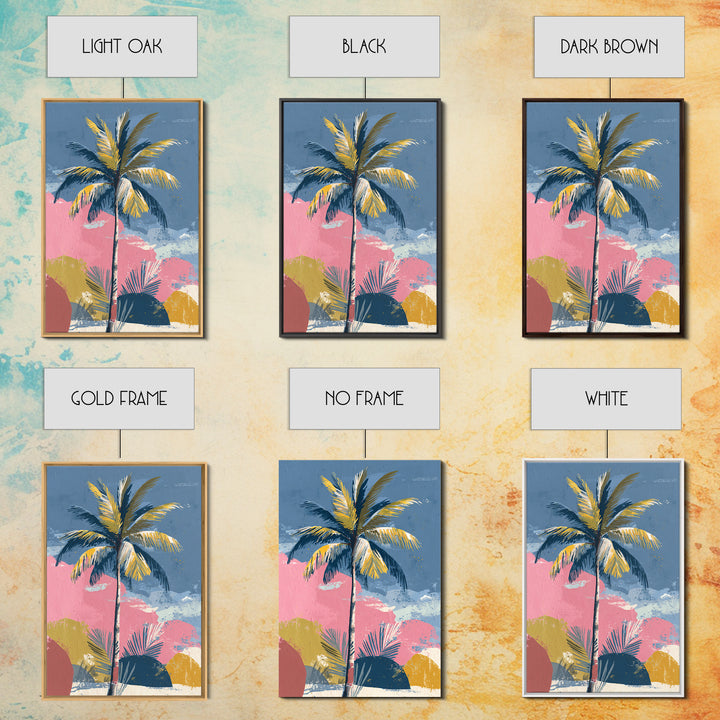 Stylized Palm Tree Framed Canvas Print, Midcentury Modern Art, Living Room Decor, Fine Art, Retro, Neutral Decor, Modern Decor, MMA-2x3-73