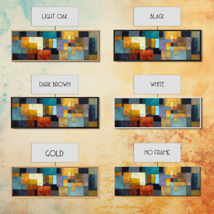 Teal Sofa Era Abstract Pattern Without Furniture Canvas Print, Midcentury Modern Art, Neutral Decor, Living Room Decor, Retro, MMA-3x1-40