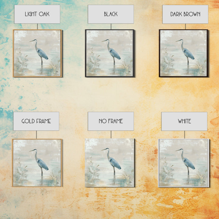 Blue Heron Standing Canvas Print, Medical Office Art, Educational Poster, Office Decor, Fine Art, Calm, Fine Art Print, MOA-1x1-14