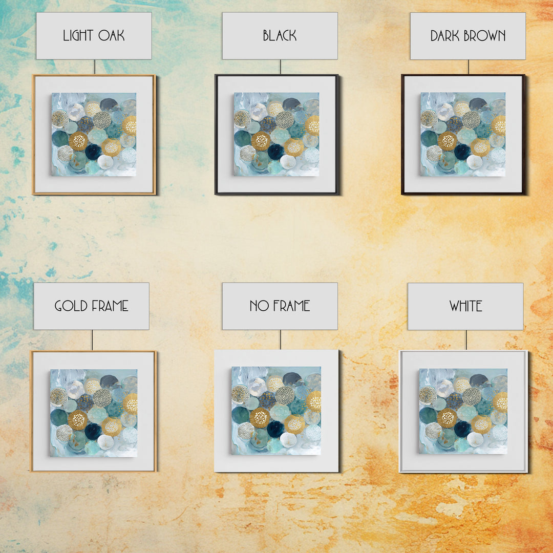 Abstract Cells and Circles as Soothing Pattern Framed Canvas Print, Medical Office Art, Fine Art Print, Office Decor, MOA-1x1-29