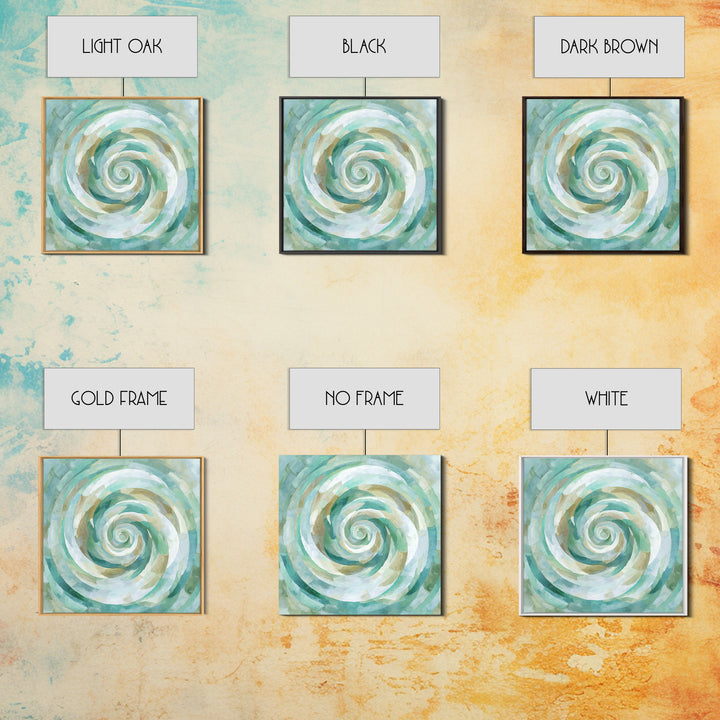 Abstract Healing Spiral Framed Canvas Print, Medical Office Art, Healthcare Wall Art, Office Decor, Abstract Art, Calm, MOA-1x1-39