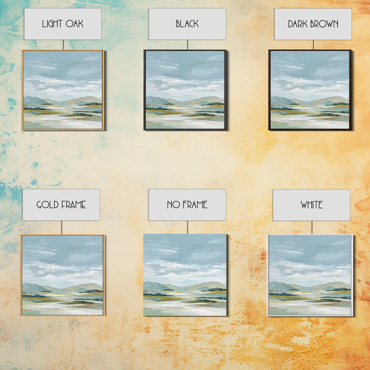 Soft Mountain Landscape Framed Canvas Print, Medical Office Art, Medical School, Office Decor, Fine Art, Calm, Minimalist Decor, MOA-1x1-74