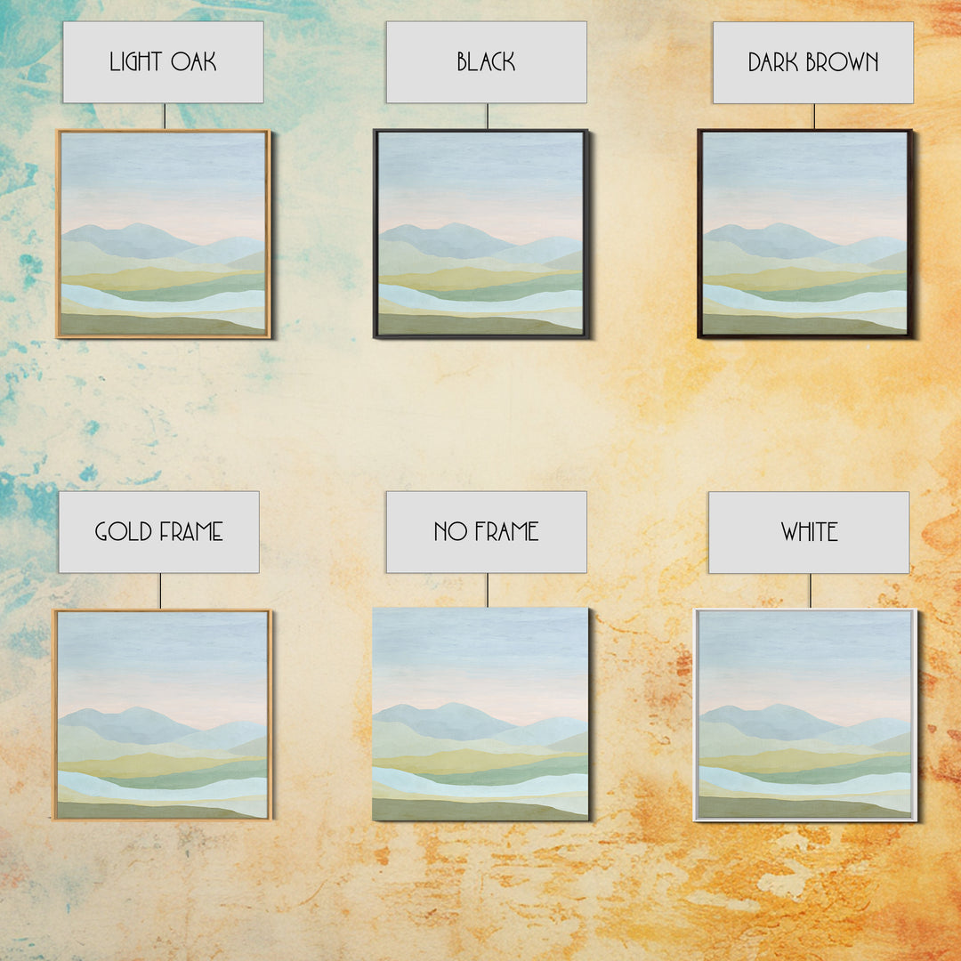 Minimal Sunrise over Rounded Hills Canvas Print, Medical Office Art, Neutral Decor, Office Decor, Fine Art, Calm, Wall Art, MOA-1x1-95