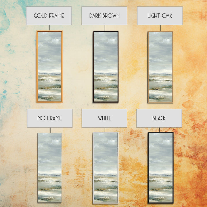 Peaceful Ocean Horizon Framed Canvas Print, Medical Office Art, Teal Wall Art, Office Decor, Fine Art, Calm, Anatomy Art, MOA-1x3-64