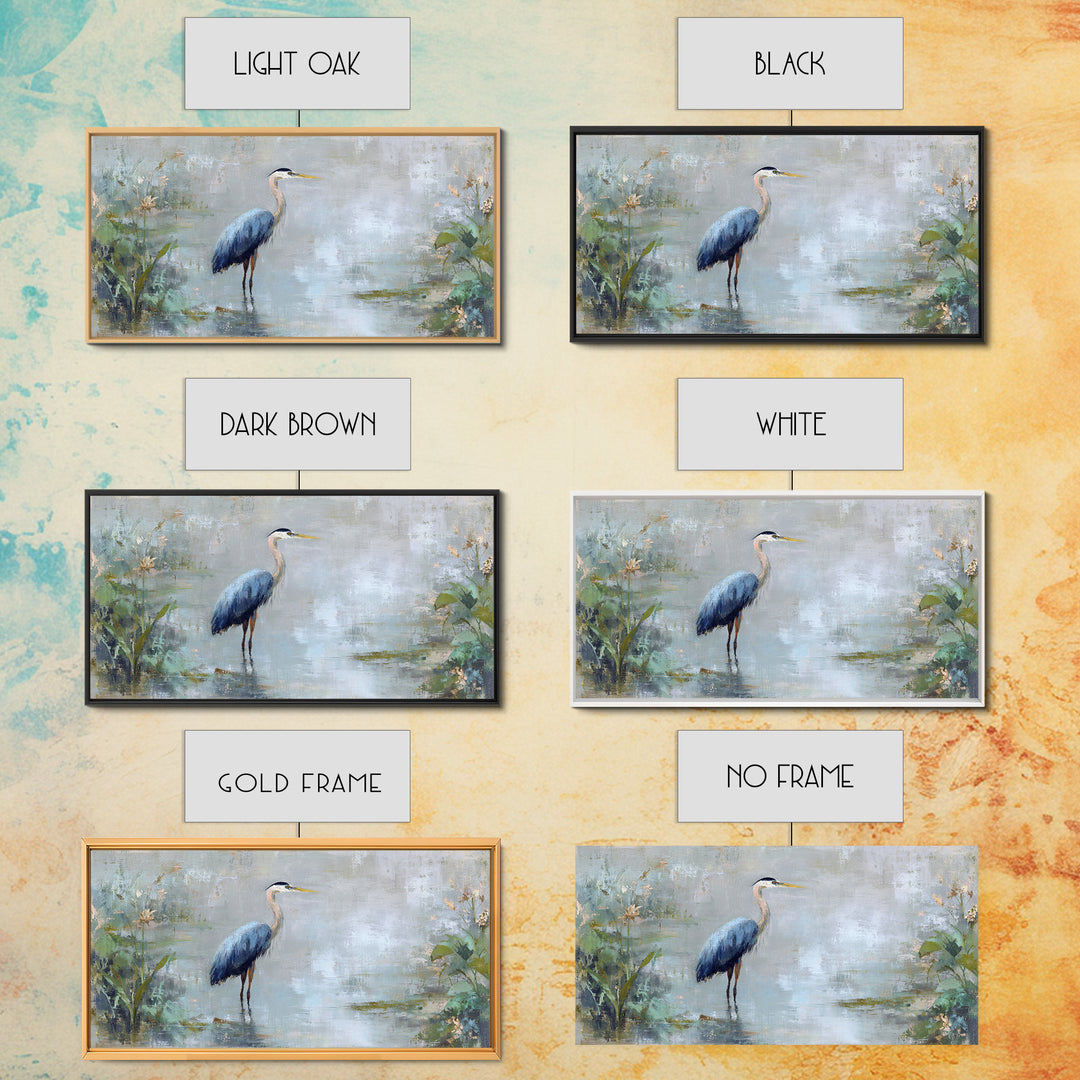 Blue Heron Standing Canvas Print, Medical Office Art, Wall Art, Office Decor, Fine Art, Calm, Printable Card, Medical Art, MOA-2x1-58