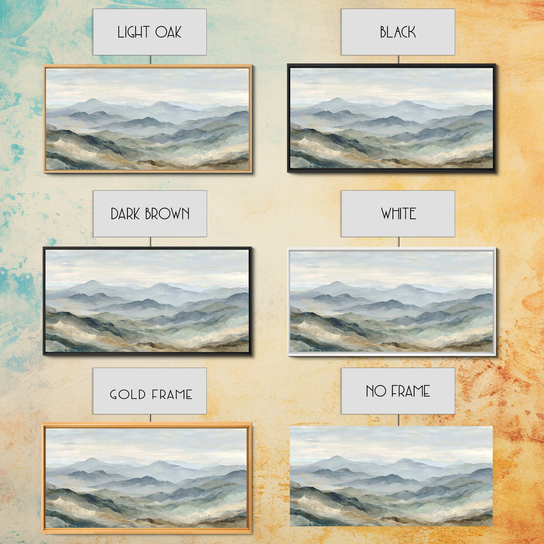 Soft Mountain Landscape Canvas Print, Medical Office Art, Digital Art, Office Decor, Oil Painting, Calm, Medical Decor, MOA-2x1-70