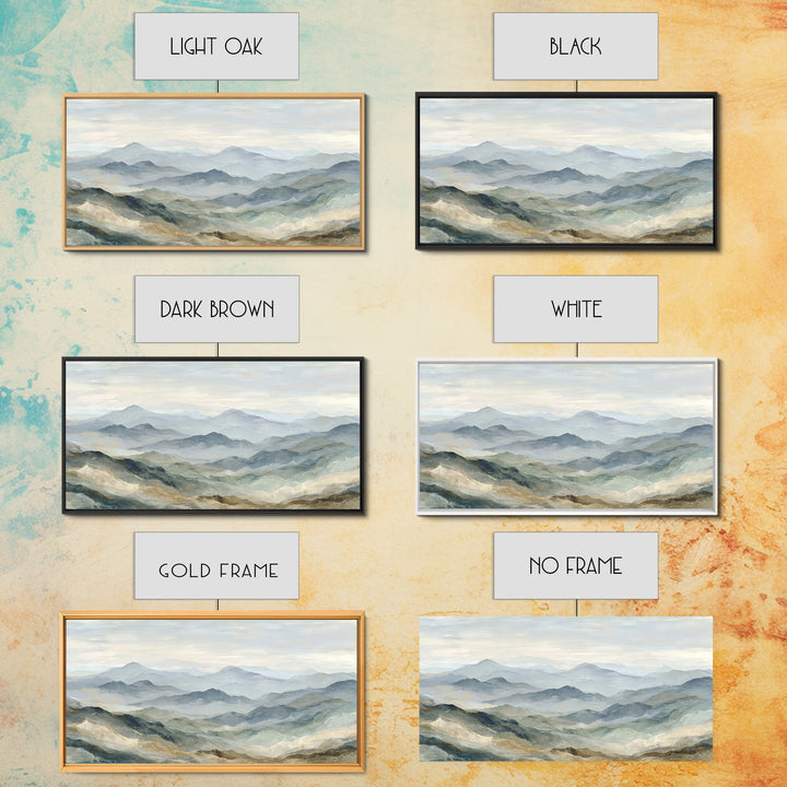 Soft Mountain Landscape Canvas Print, Medical Office Art, Digital Art, Office Decor, Oil Painting, Calm, Medical Decor, MOA-2x1-70