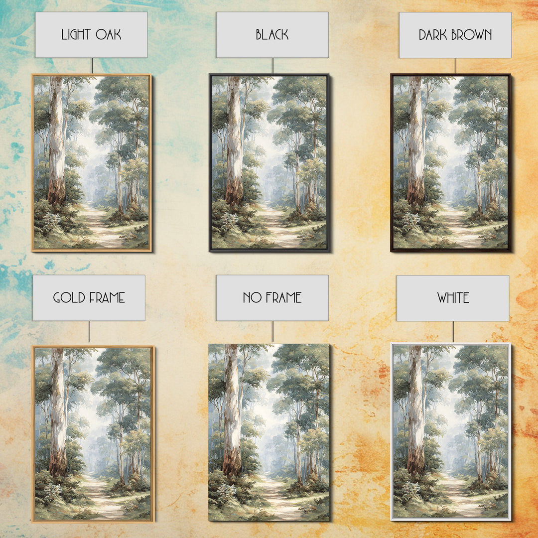Gentle Forest Path Framed Canvas Print, Medical Office Art, Wall Art, Office Decor, Oil Painting, Calm, Printable Card, MOA-2x3-1