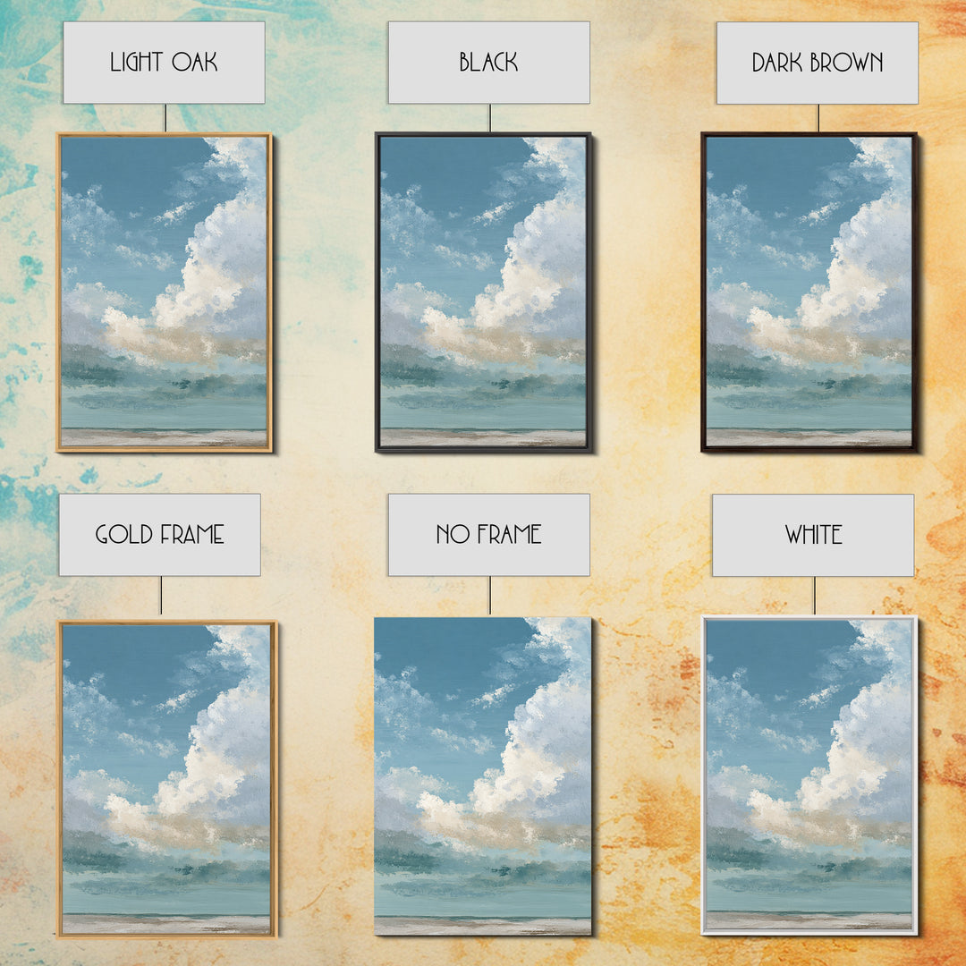 Sky and Cloud Scene Framed Canvas Print, Medical Office Art, Office Decor, Abstract Art, Calm, Anatomy Wall Art, MOA-2x3-17