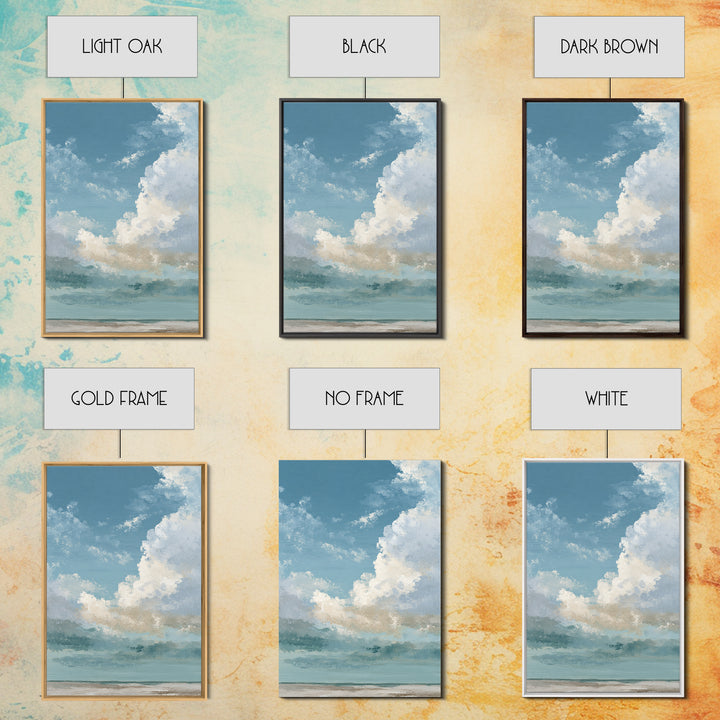 Sky and Cloud Scene Framed Canvas Print, Medical Office Art, Office Decor, Abstract Art, Calm, Anatomy Wall Art, MOA-2x3-17