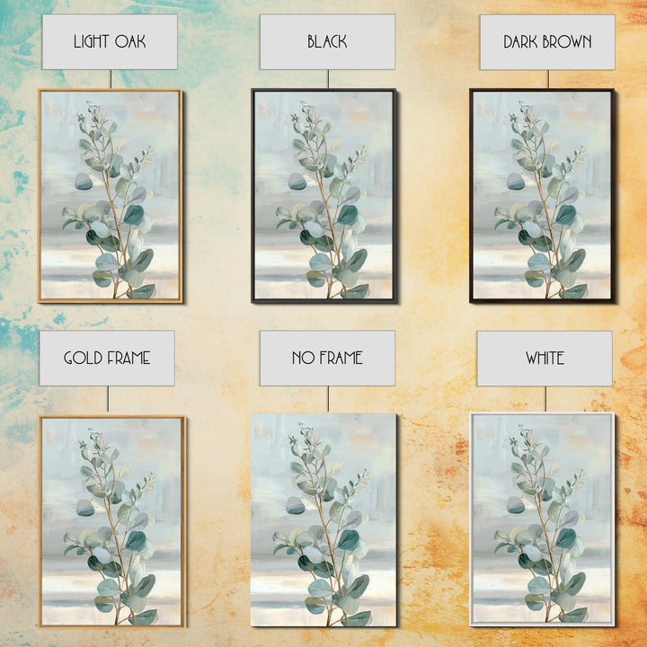 Botanical Eucalyptus Branch Canvas Print, Medical Office Art, Office Decor, Watercolor Art, Calm, Teal Wall Art, MOA-2x3-35