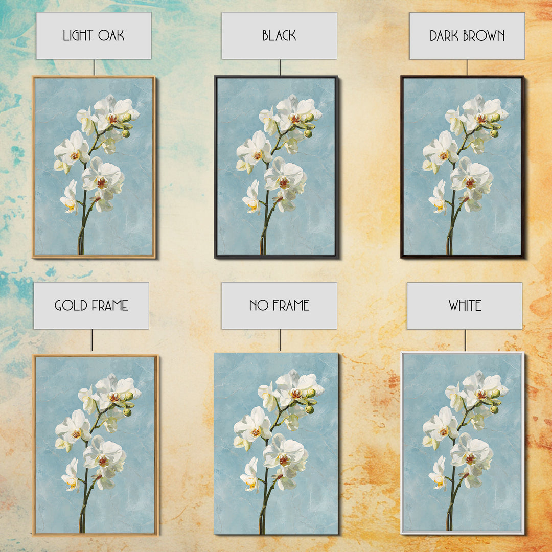 White Orchid on Gray Stone Surface Canvas Print, Medical Office Art, Digital Wall Art, Office Decor, Calm, Healthcare Wall Art, MOA-2x3-62