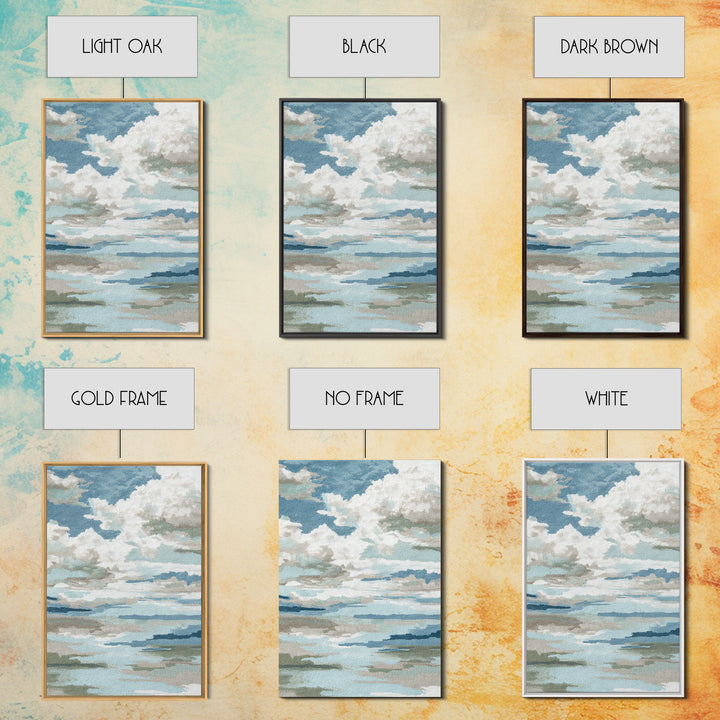 Sky and Cloud Scene Canvas Print, Medical Office Art, Teal Wall Art, Office Decor, Fine Art, Calm, Anatomy Art, Brain Art, MOA-2x3-65
