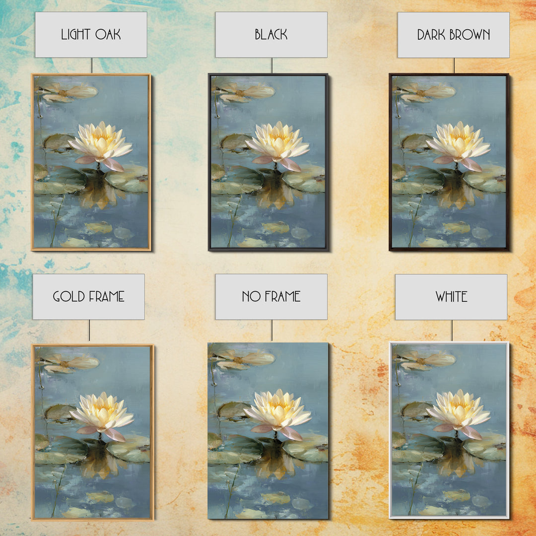 Lotus Flower Floating on Still Water Canvas Print, Medical Office Art, Office Decor, Calm, Brain Poster, Healthcare Wall Art, MOA-2x3-67