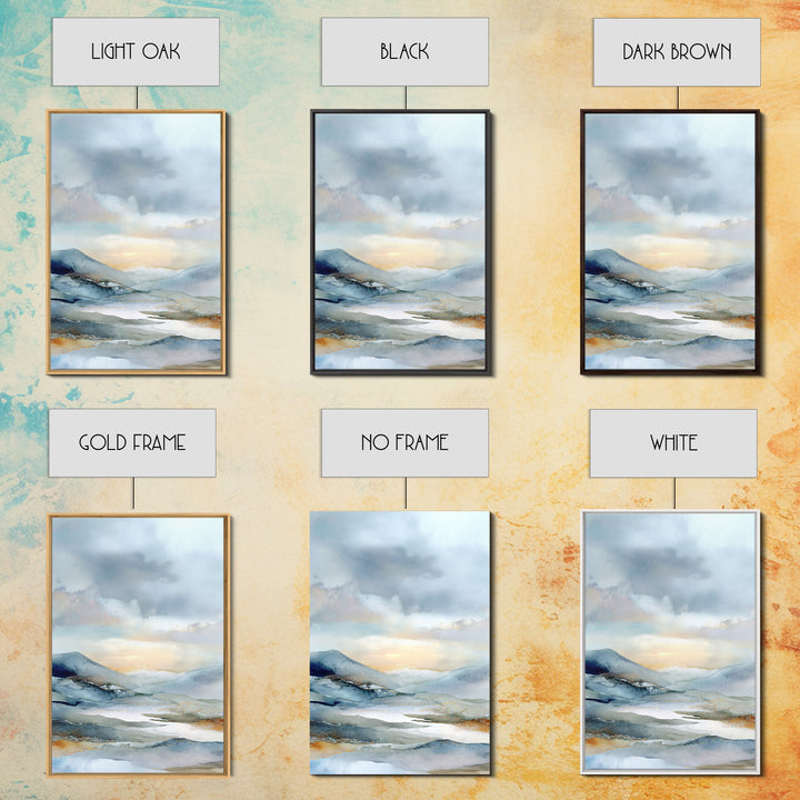 Soft Mountain Landscape Canvas Print, Medical Office Art, Office Decor, Watercolor Art, Calm, Brain Poster, Healthcare Wall Art, MOA-2x3-82