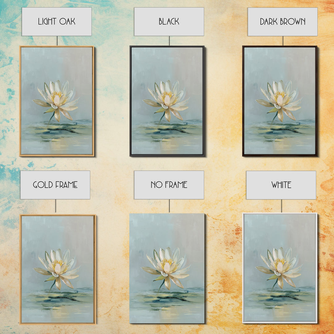 Lotus Flower Floating on Still Water Canvas Print, Medical Office Art, Anatomy Wall Art, Office Decor, Watercolor Art, Calm, MOA-2x3-91
