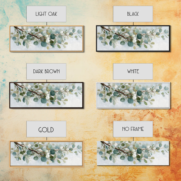 Botanical Eucalyptus Branch Canvas Print, Medical Office Art, Wall Decor, Office Decor, Fine Art, Calm, Medical Office Decor, MOA-3x1-43