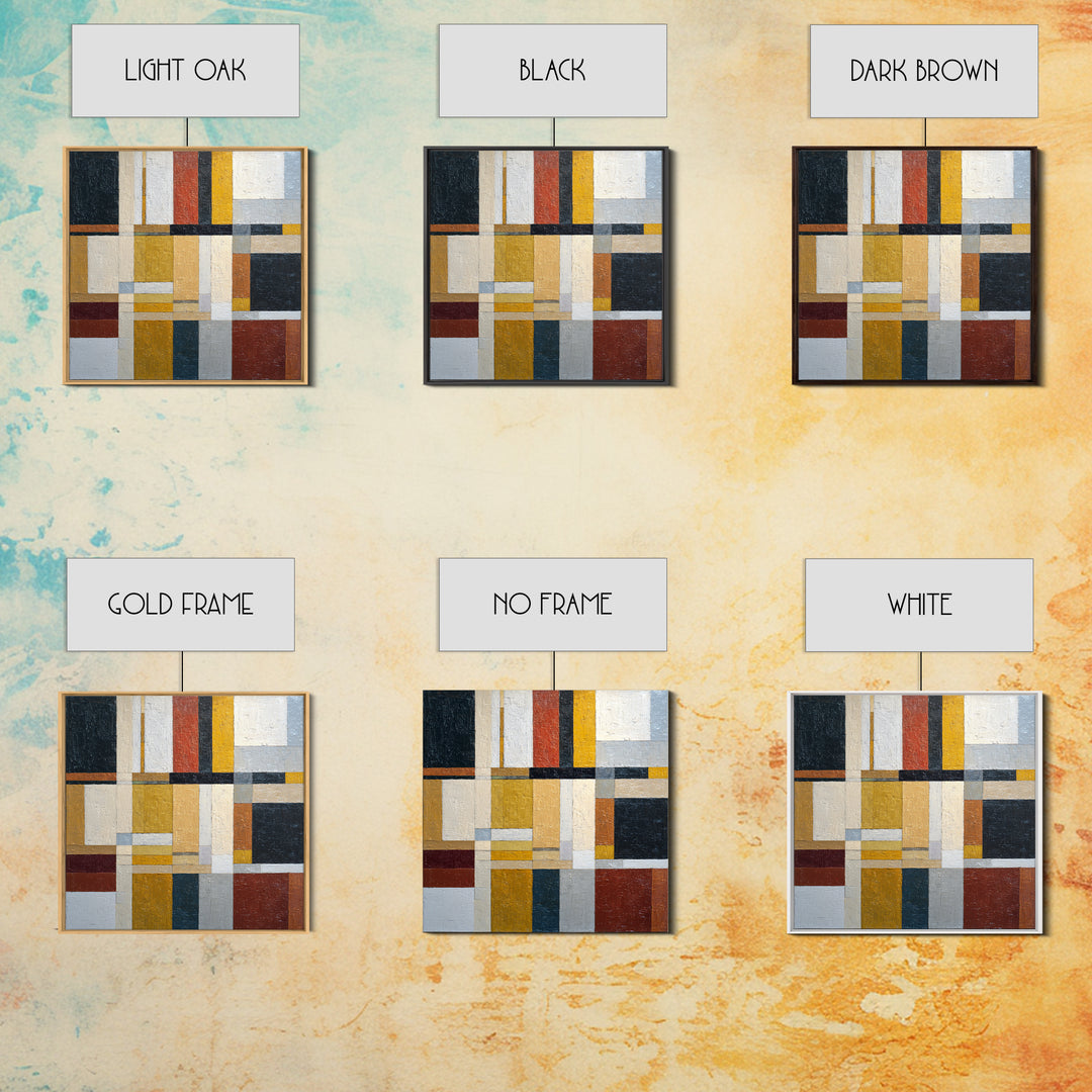 Urban Window Grid Transformed into Abstraction Framed Canvas Print, Modern Art, Art, Living Room Decor, Fine Art, Modern, MOD-1x1-12