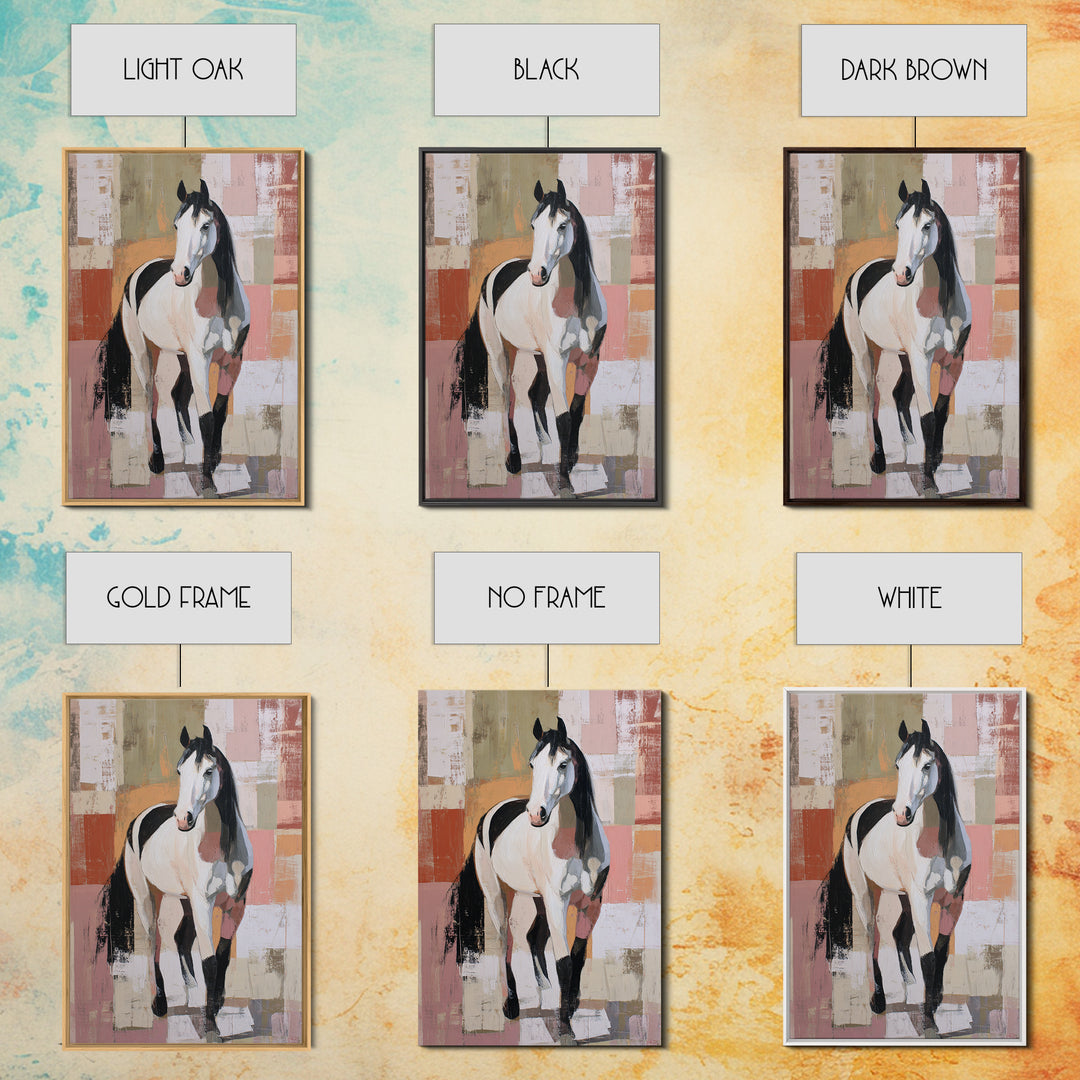 Contemporary Horse Portrait Canvas Print, Modern Art, Digital Art, Living Room Decor, Fine Art, Modern, Abstract Wall Art, MOD-2x3-71