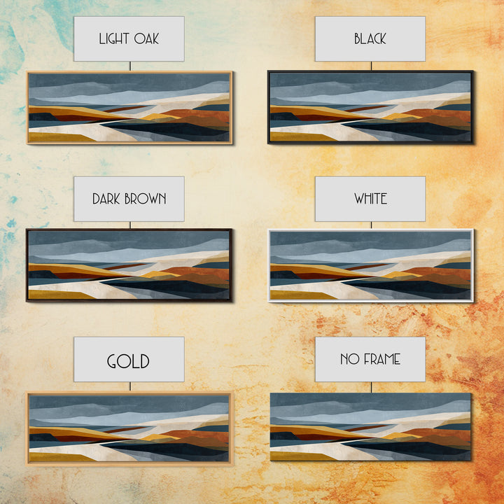 Modern Landscape with Simplified Horizon Framed Canvas Print, Modern Art, Set of 3 Prints, Living Room Decor, Oil Painting, MOD-3x1-73