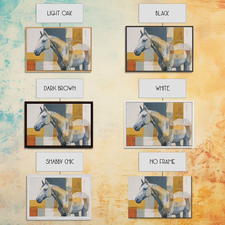 Contemporary Horse Portrait Canvas Print, Modern Art, Textured Painting, Living Room Decor, Modern, Mid Century Modern, MOD-3x2-67