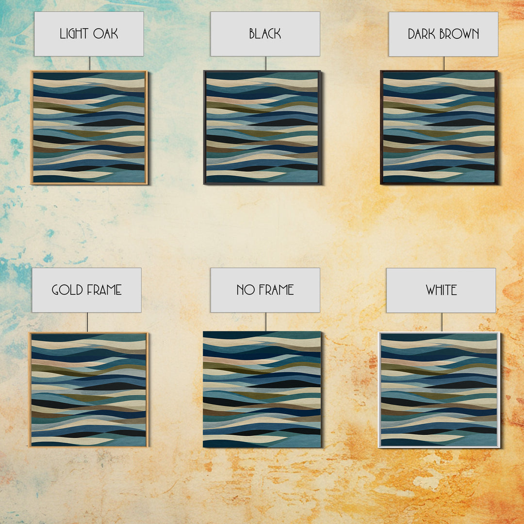 All Blue Ocean Abstraction Canvas Print, Monochrome Art, Neutral Decor, Living Room Decor, Fine Art, Mono, Home Decor, MON-1x1-49