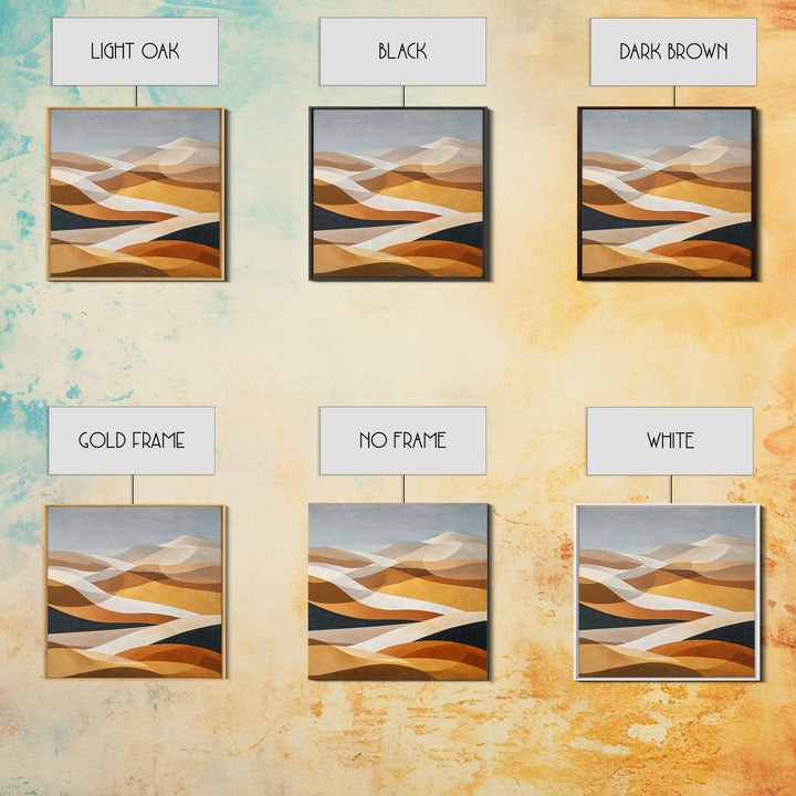 Warm Brown Desert Landscape Framed Canvas Print, Monochrome Art, Fine Art Print, Living Room Decor, Mono, Digital Prints, MON-1x1-57