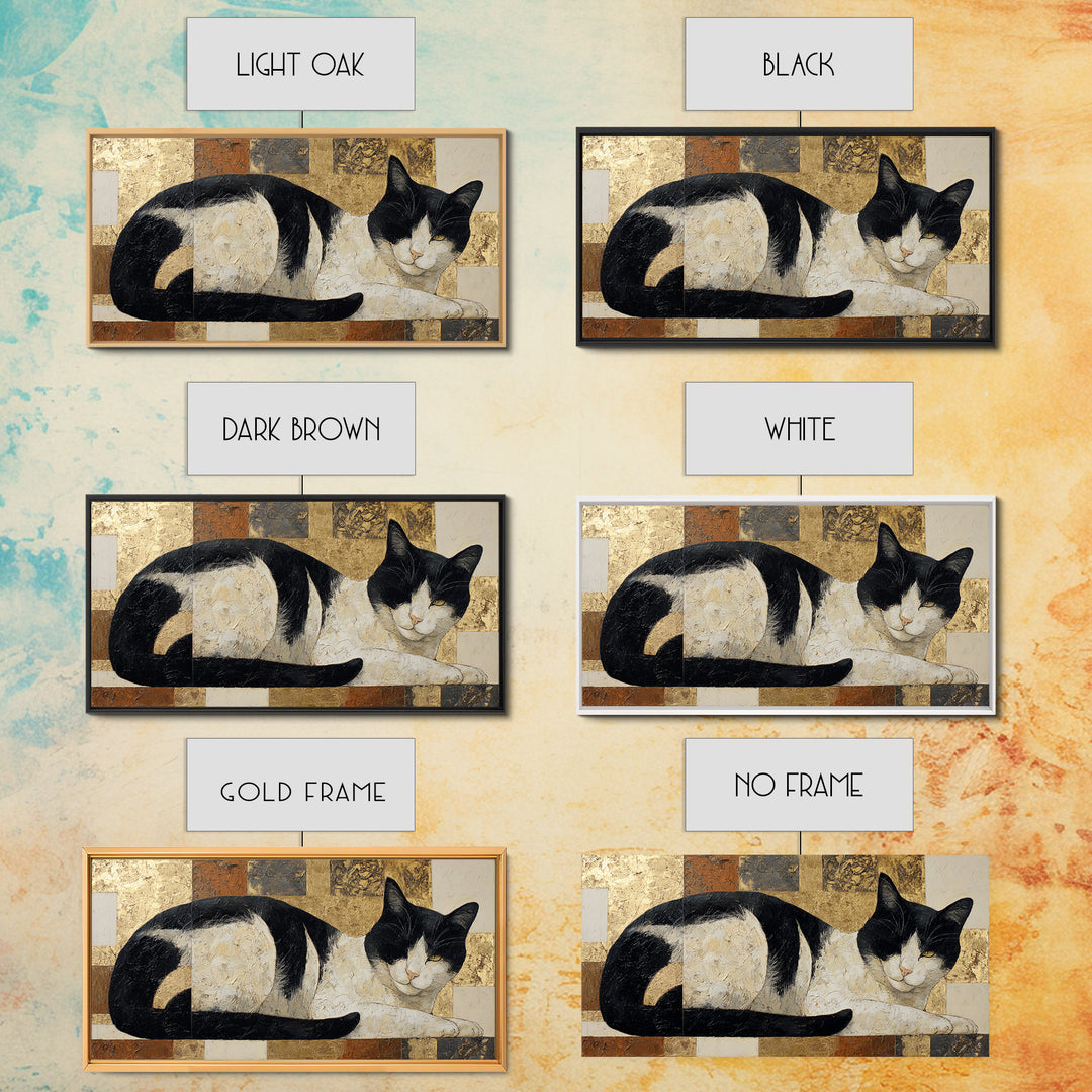Monochrome Cat Portrait Canvas Print, Monochrome Art, Mid Century Modern, Living Room Decor, Fine Art, Mono, Boho Wall Art, MON-2x1-31